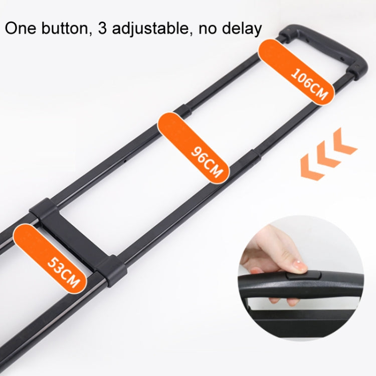 Adjustable black folding hand trolley frame with padded grips