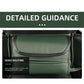 Green lidded armrest storage pocket with curved front flap and stitched edge detail