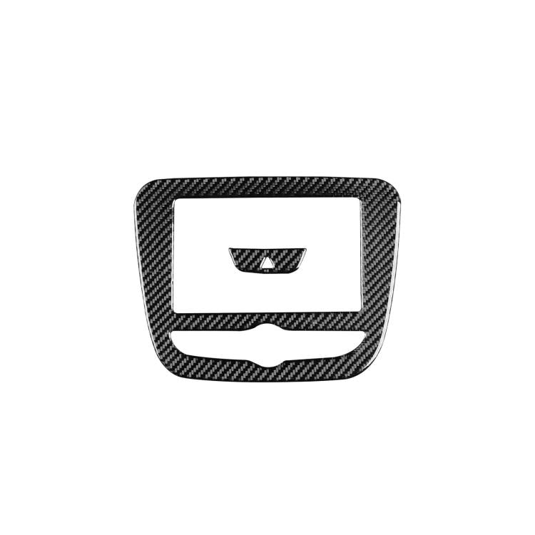 Black carbon-fiber style navigation panel bezel sticker with central cutout