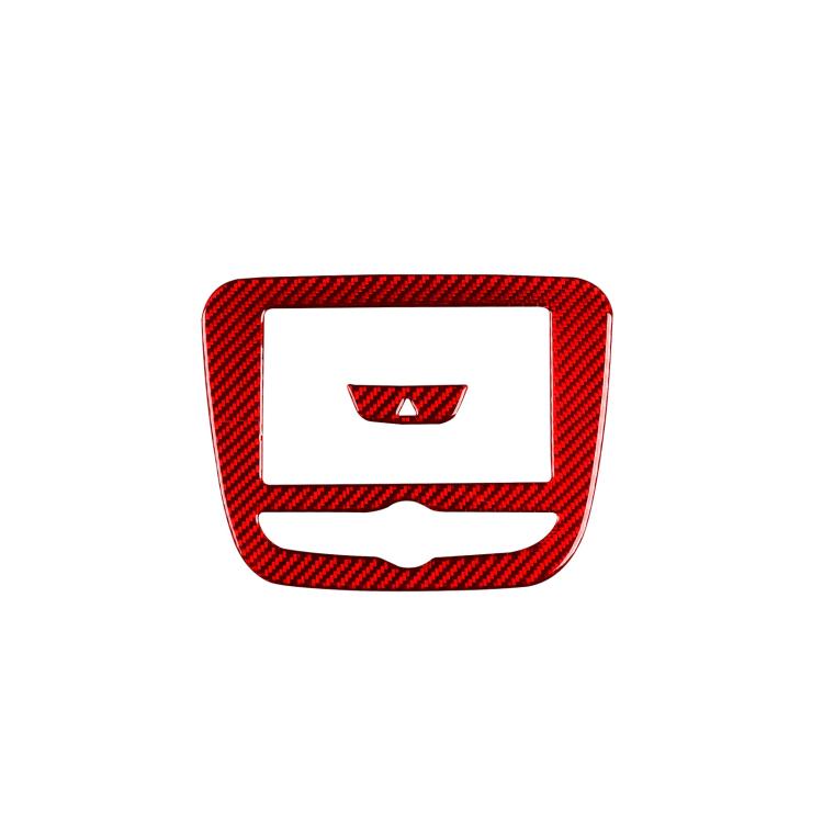 Red carbon-fiber style navigation panel bezel sticker with central cutout