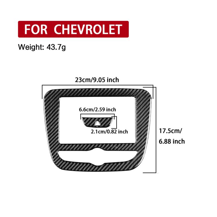 Black carbon-fiber navigation panel bezel sticker overlay, rectangle cutout
