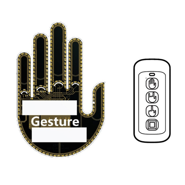 Black LED hand gesture light decal with dotted outline and control icon diagram