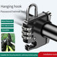 Black helmet anti-theft combination lock with hanging hook and numbered dials