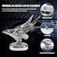Chrome eagle wing emblem on round pedestal base, multi-use decoration