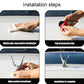 Chrome eagle wing ornament installation showing adhesive film removal