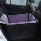 Car seat pet protective pad, purple cloud pattern with black waterproof surround