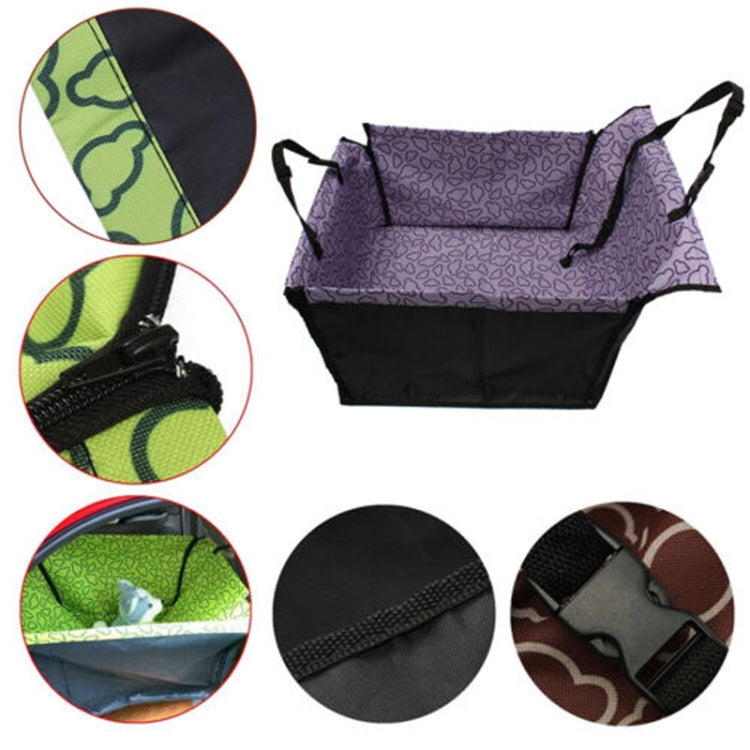 Car seat pet protective pad with adjustable straps and black waterproof sides