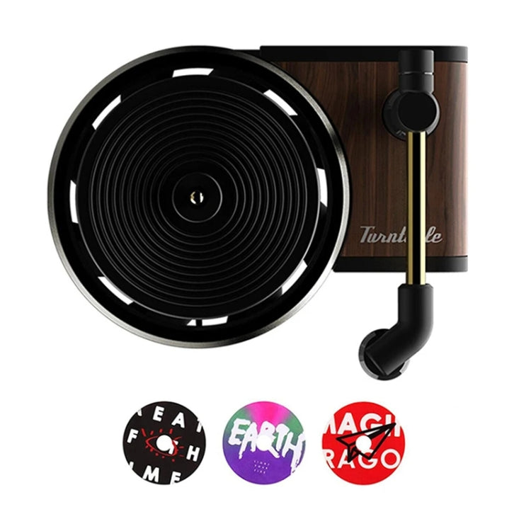 Retro gramophone car air fragrance diffuser ornament with rotating vinyl-style disc