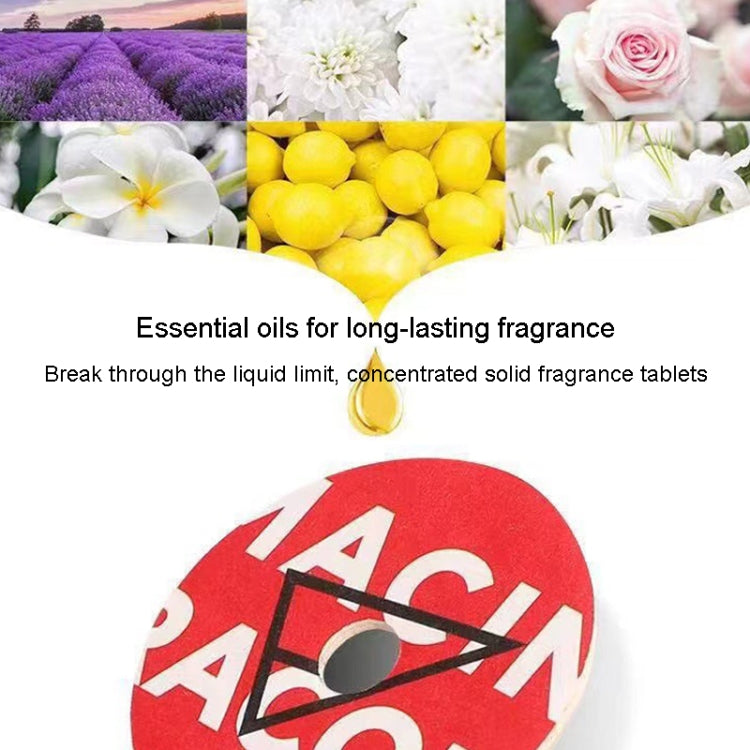 Vinyl-style fragrance refill disc for car aroma diffuser with solid tablet