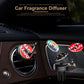 Car fragrance diffuser ornaments for vents with vinyl-style refill discs and black clips