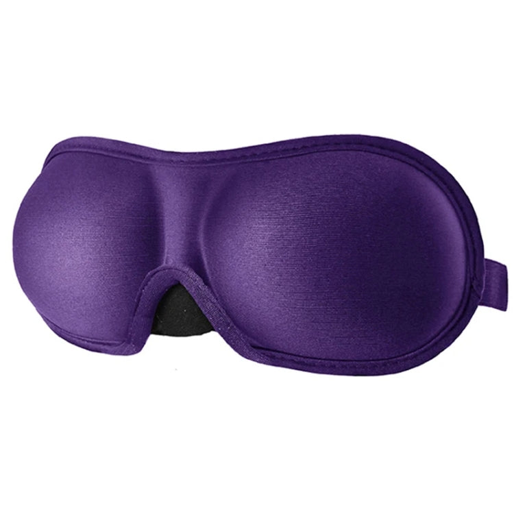 Purple 3D sleep eye mask with memory foam padding and adjustable side strap