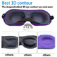 Purple 3D contour sleep eye mask with memory-foam padding and curved eye openings
