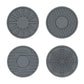 Car anti-slip silicone coaster set, gray round coasters with raised grip textures