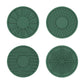 Car anti-slip silicone coaster set, green round coasters with raised grip textures