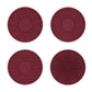 Car anti-slip silicone coaster set, wine red round coasters with raised grip textures