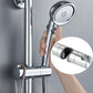Adjustable chrome shower head lift bracket clamp with black anti-slip grip
