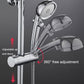 Chrome 360-degree adjustable shower head bracket clamp with up-and-down positioning