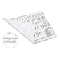 White silicone manicure pad palette rolled and showing nail shape guide diagrams