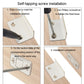 Self-tapping screw mounting steps for magnetic suction door plates, close-up