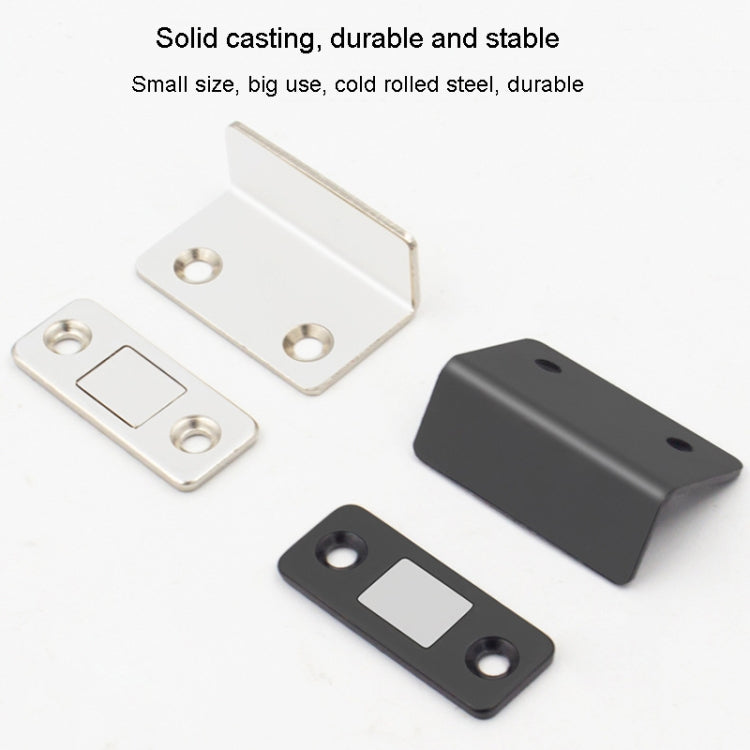Magnetic suction door brackets set with silver and black L-shaped plates