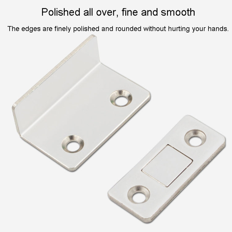 Polished silver magnetic suction door brackets with smooth rounded edges