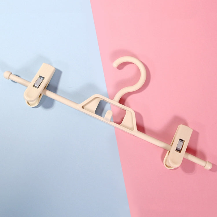 360° rotatable pants hanger with anti-slip clips and curved hook, milk-white and gray