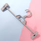 360° rotatable hanger with anti-slip clips, curved hook ends, milk-white and gray
