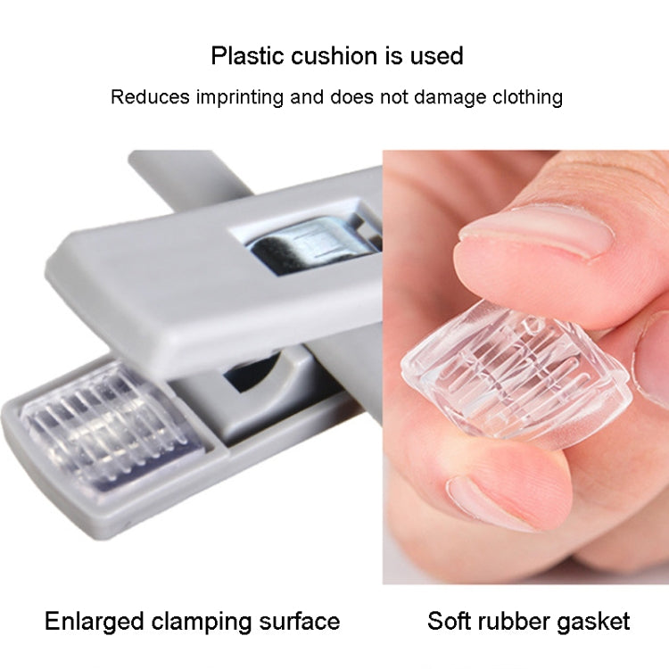 Non-slip clamp with soft rubber gasket and enlarged clamping surface, gray
