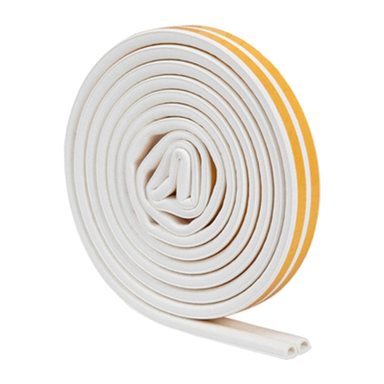 White foam door and window sealing strip tape roll, 250cm x 2cm with adhesive edge