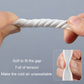 Hands stretch a white foam sealing strip to fit the gap, soft flexible gasket
