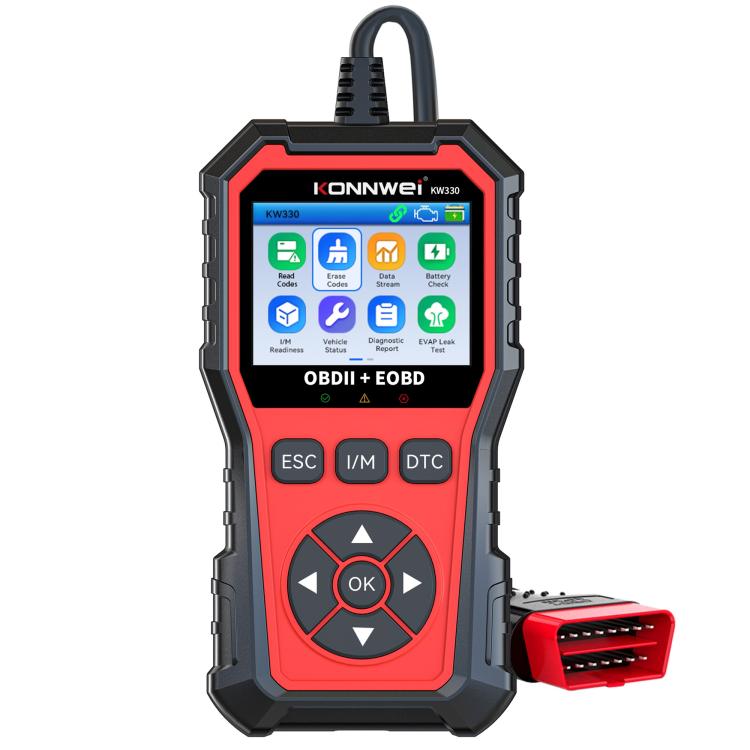 KONNWEI KW330 OBD2 engine code reader with color screen and control buttons