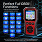 KONNWEI KW330 OBD2 engine code reader displaying feature icons on its screen