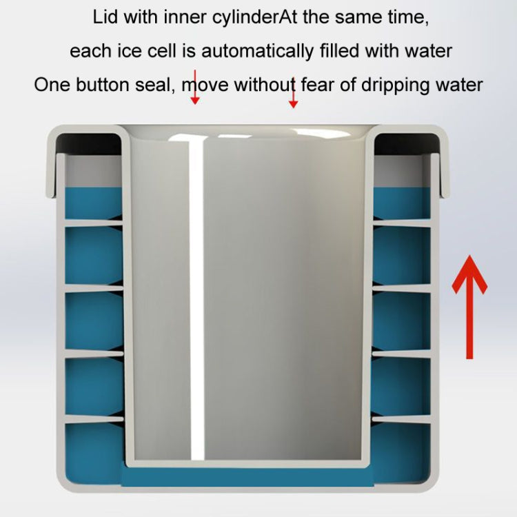 Silicone ice cube cup mold with inner cylindrical ice compartments