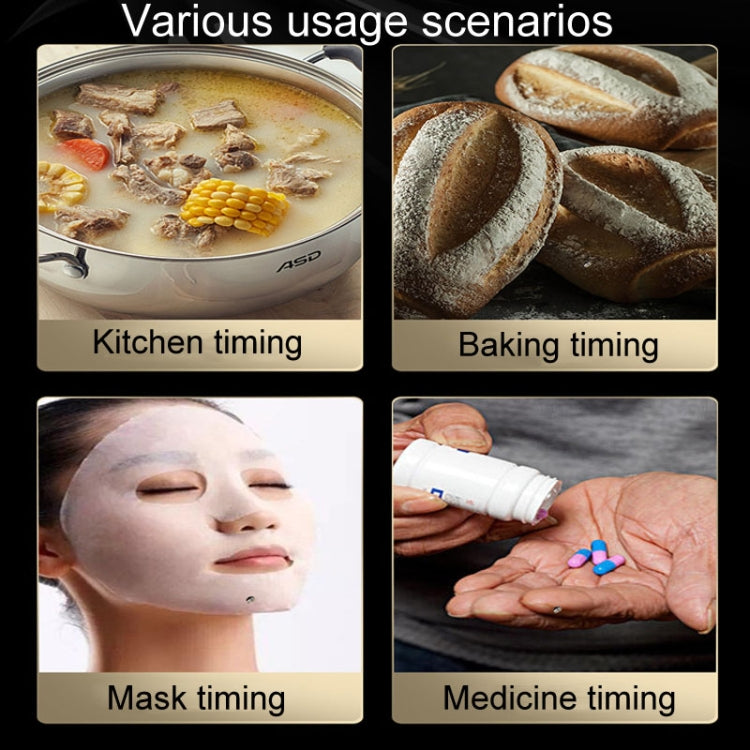 Mechanical kitchen timer not visible in this usage-scenario collage