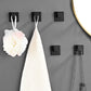 Set of black wall hooks with hanging loops for clothes, hats, or towels