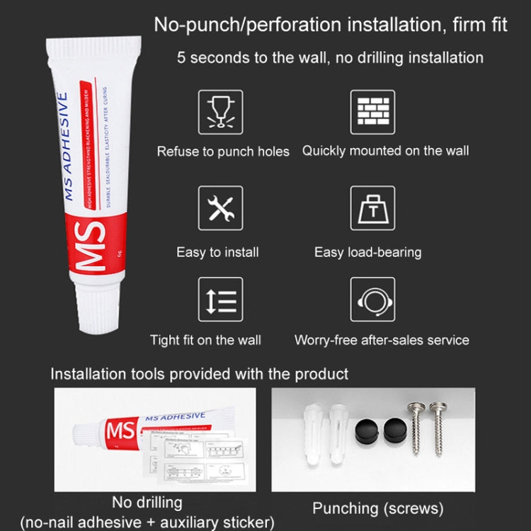 Wall hook installation kit with adhesive and mounting screws for quick attachment