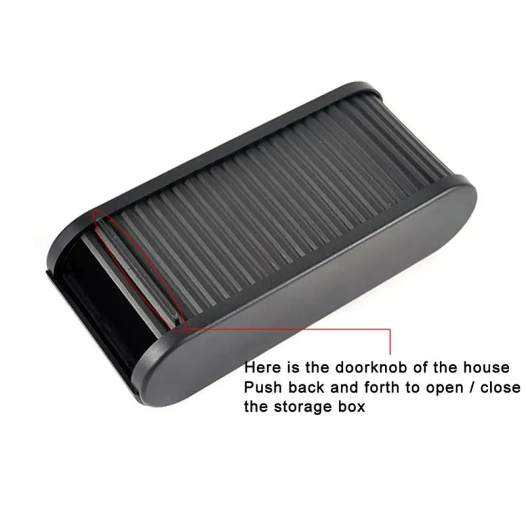 Car storage box with ridged lid and side pull-out opening section