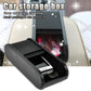 Car storage box with ridged top and pull-out compartment for small items