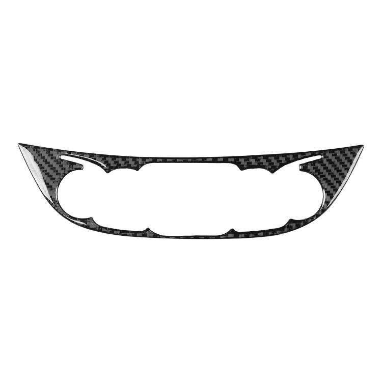 Black carbon-fiber central control knob panel sticker with oval cutout