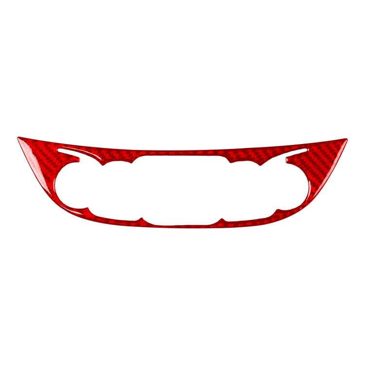 Red carbon-fiber central control knob panel sticker with oval cutout
