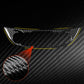 Black carbon-fiber central control knob panel sticker, close-up weave texture