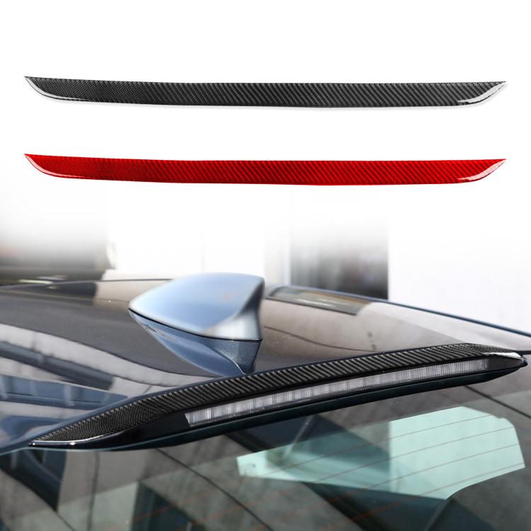 Set of headlight decorative trim strips: black carbon-fiber and red carbon-fiber