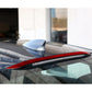 Red carbon-fiber headlight decorative trim strip installed on left corner