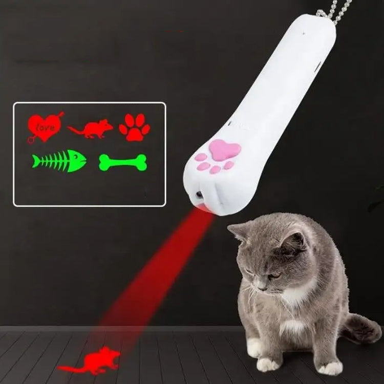 USB rechargeable LED pet projector toy with red and green laser patterns