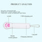 White LED pet projector toy with pink paw buttons, rotate switch, and charging indicator
