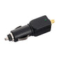 Black cigarette lighter jammer with perforated grille and gold plug connector, antenna