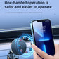 Magnetic car phone holder securing a phone near the dashboard