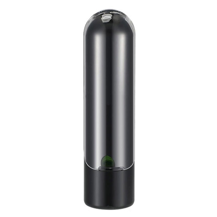 Black cylindrical herb storage container with clear top lid