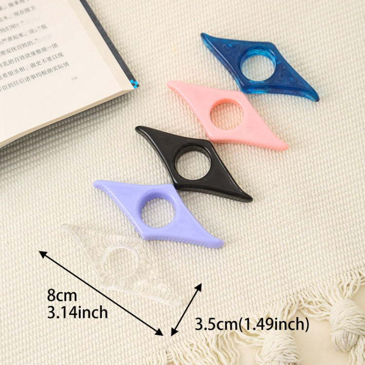 Acrylic thumb bookmarks set with size markings: 8cm and 3.5cm.