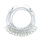 White retractable clothesline with wire clips and coiled cord, 12 clothespins included